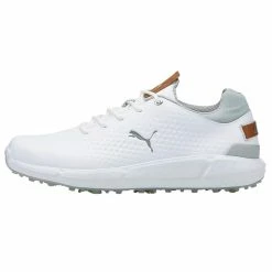 Puma IGNITE ARTICULATE Leather Golf Shoes - Puma White/Puma Silver